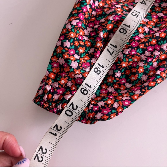 Zara Colorful Mini Floral Printed PeasantSmocked Peplum Cropped Balloon Slv XS - Picture 5 of 8